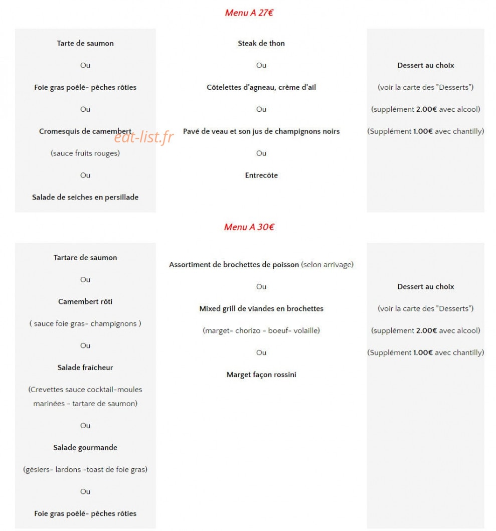 Auberge Alanaise — carte page 4