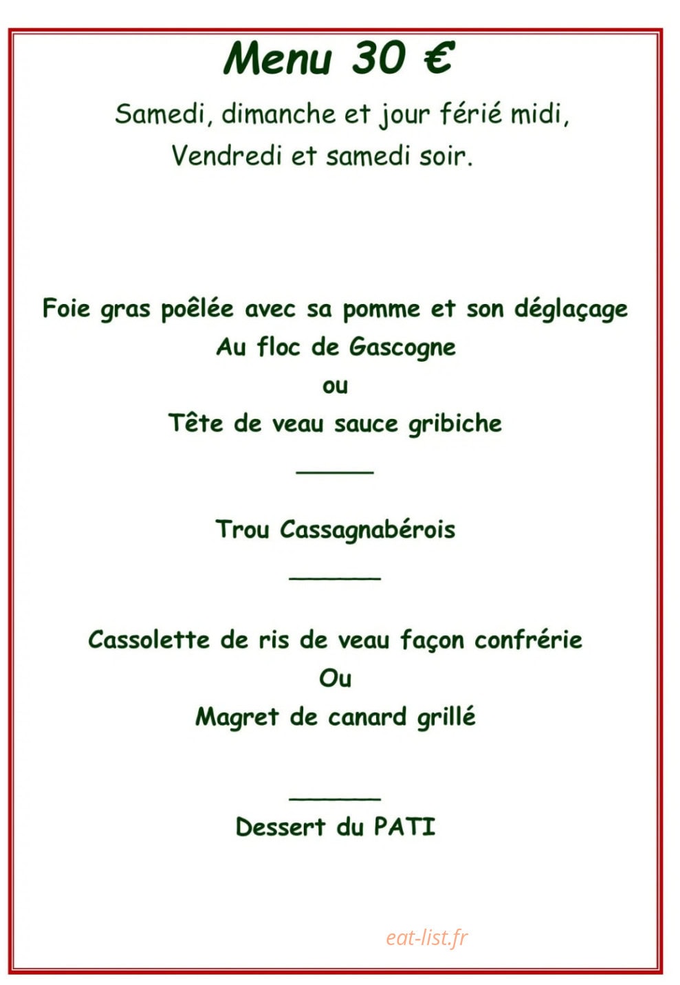 Le Pati — carte page 2