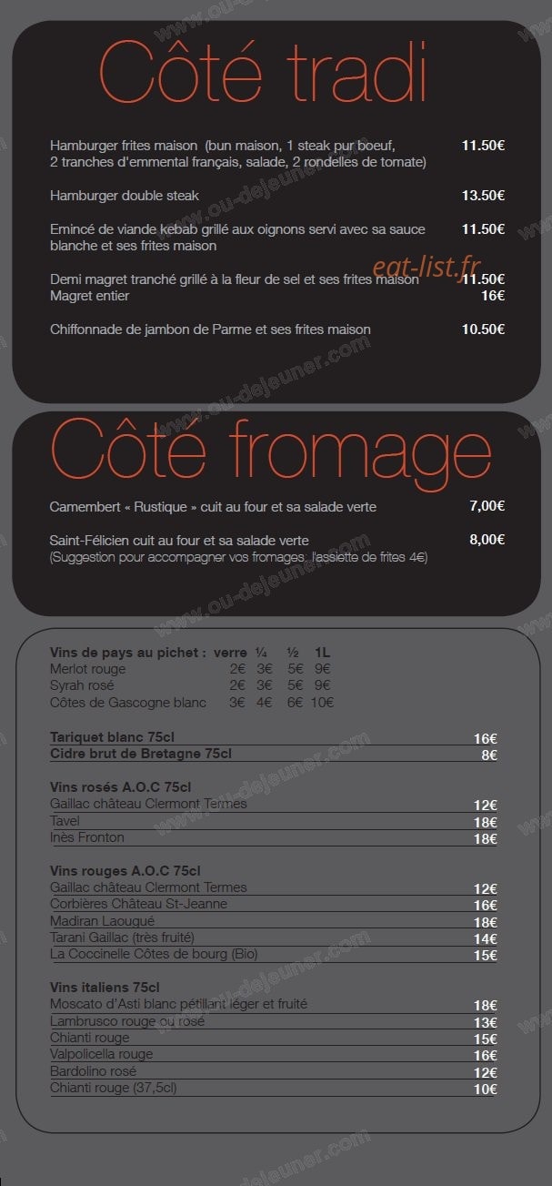 Coté pizzas — carte page 5