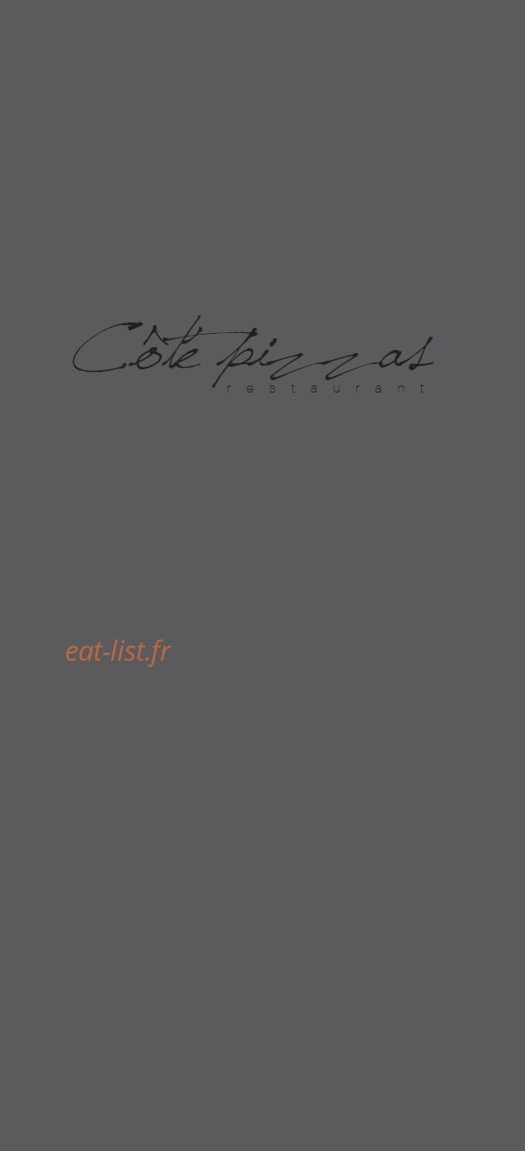 Coté pizzas — carte page 1