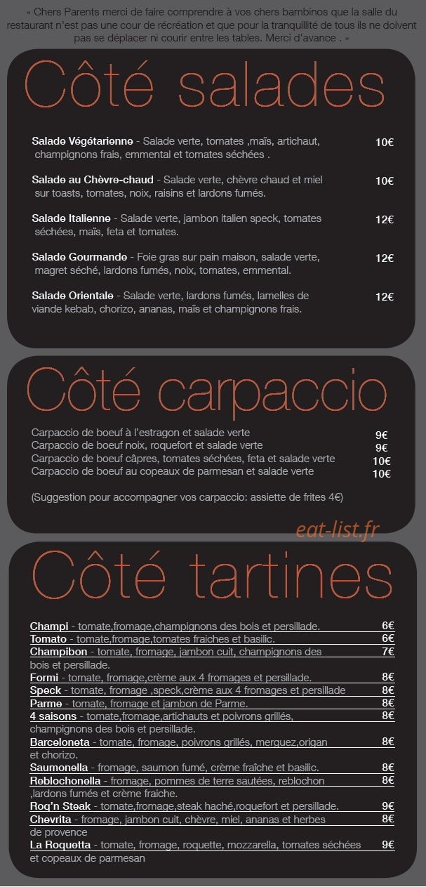 Coté pizzas — carte page 2