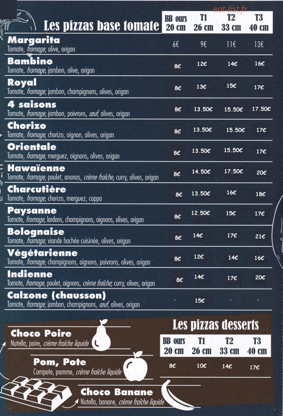 Pizza des ours — carte page 2