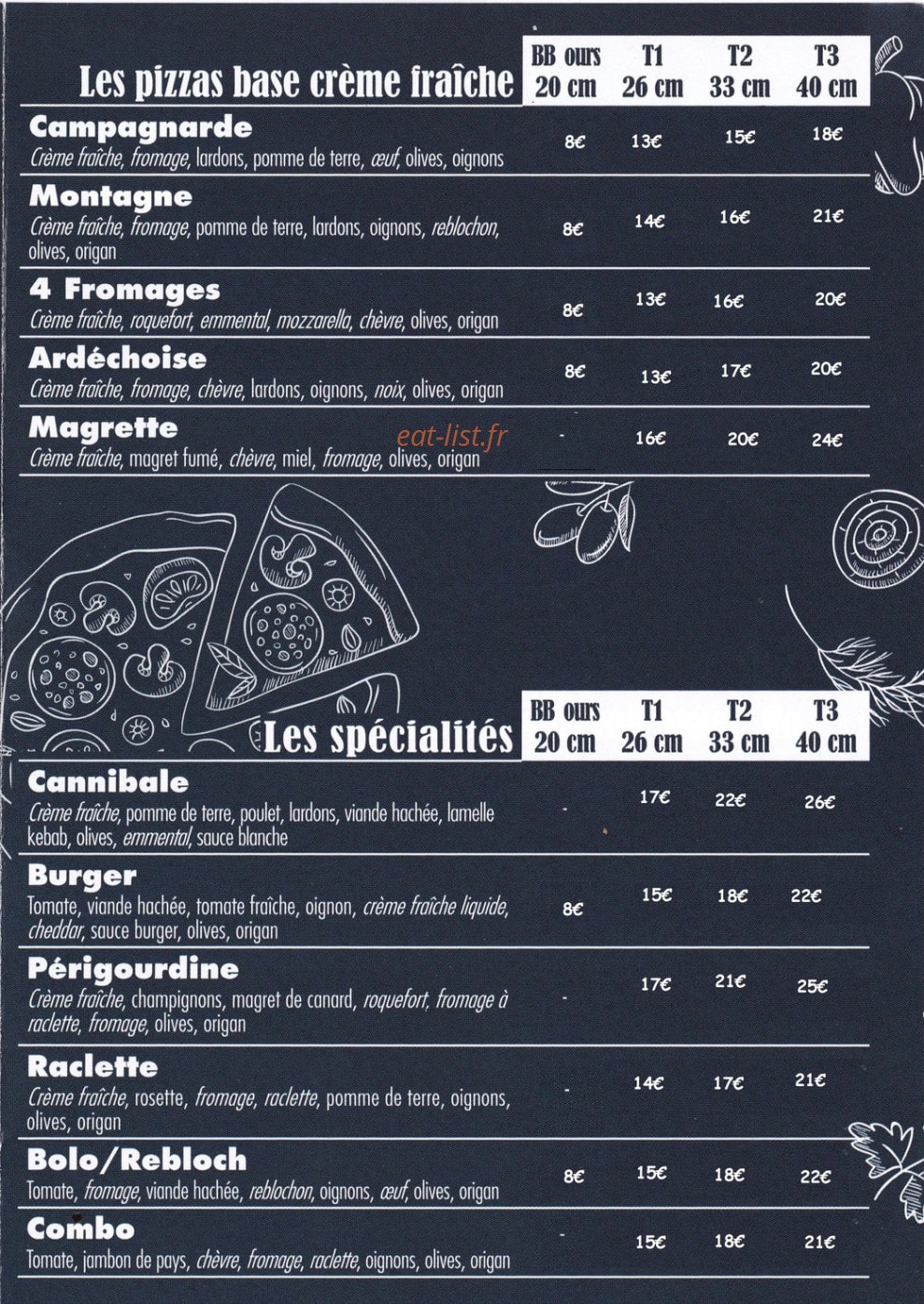 Pizza des ours — carte page 3