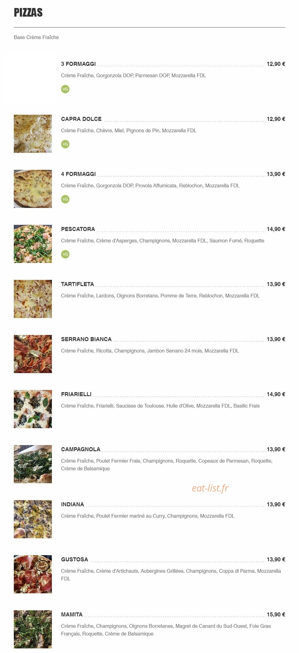 Pizza Mamita — carte page 3