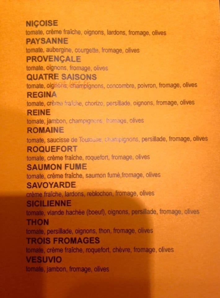Pizzeria de l'ecluse — carte page 4