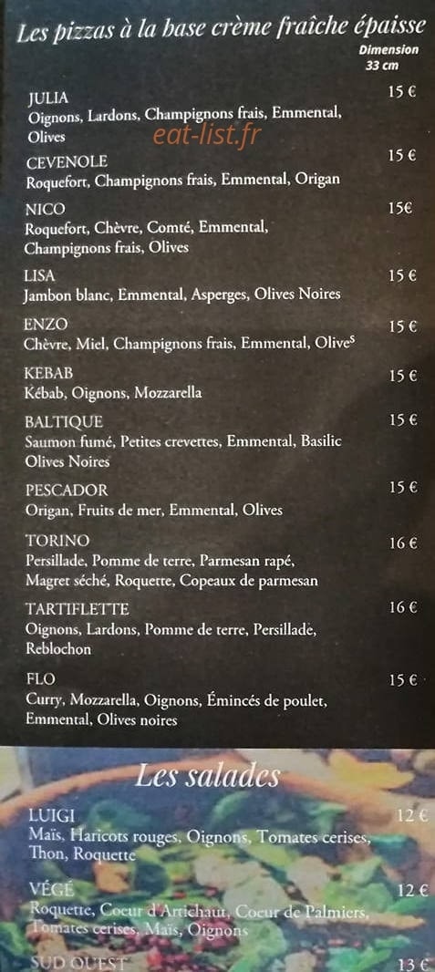 Pizza Cecconato — carte page 1
