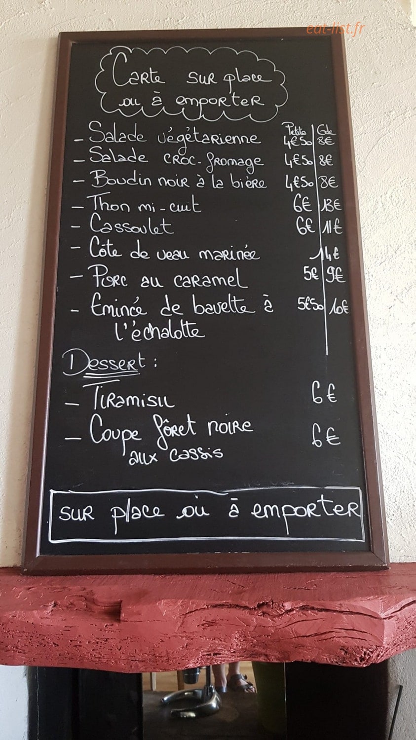 Auberge de Loubens — carte page 1