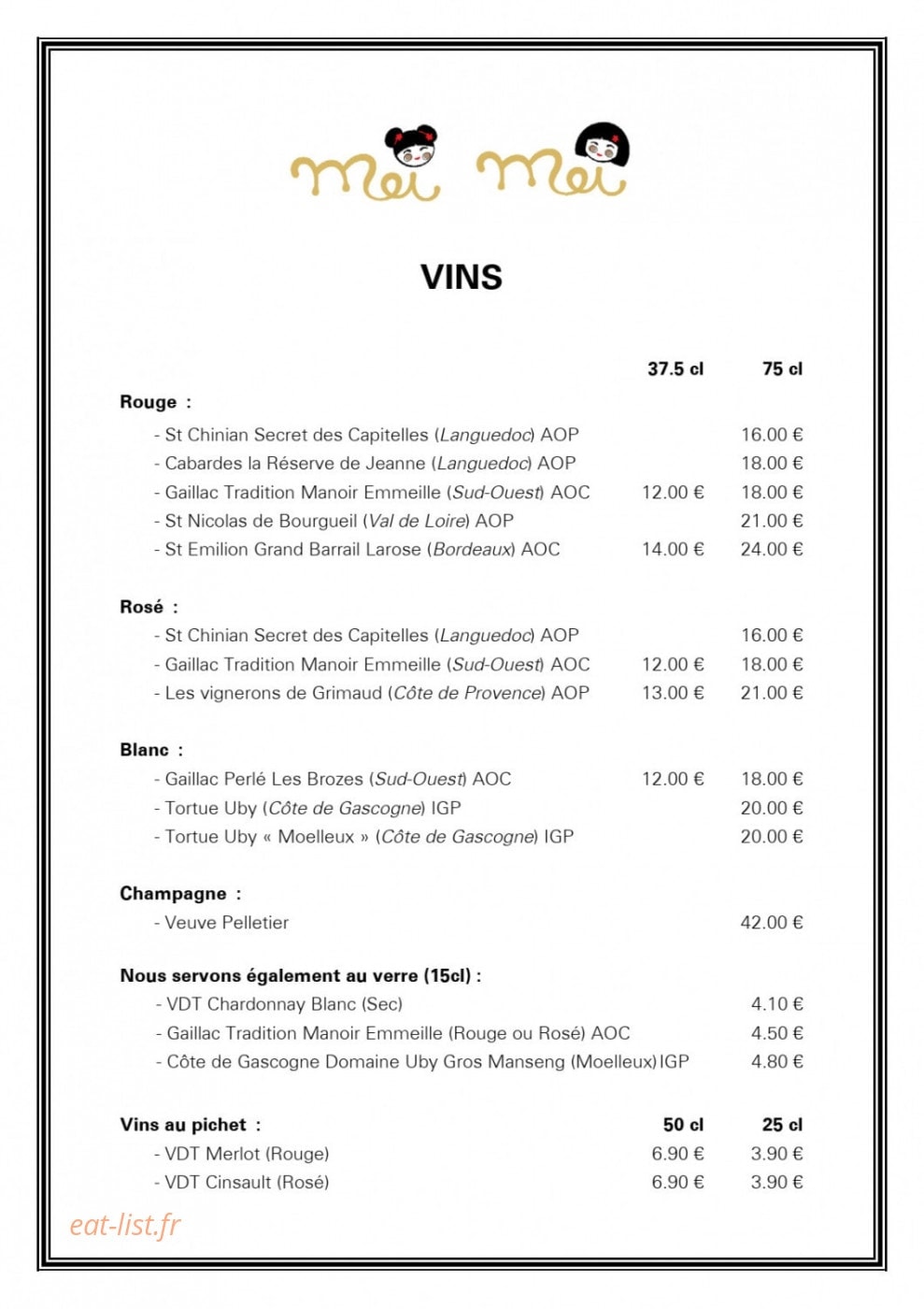 Mei Mei — carte page 5