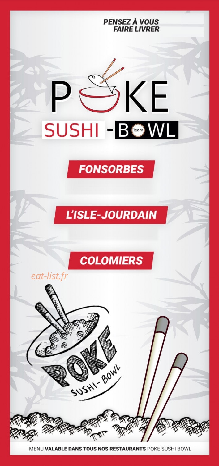 Poke sushi bowl — carte page 1