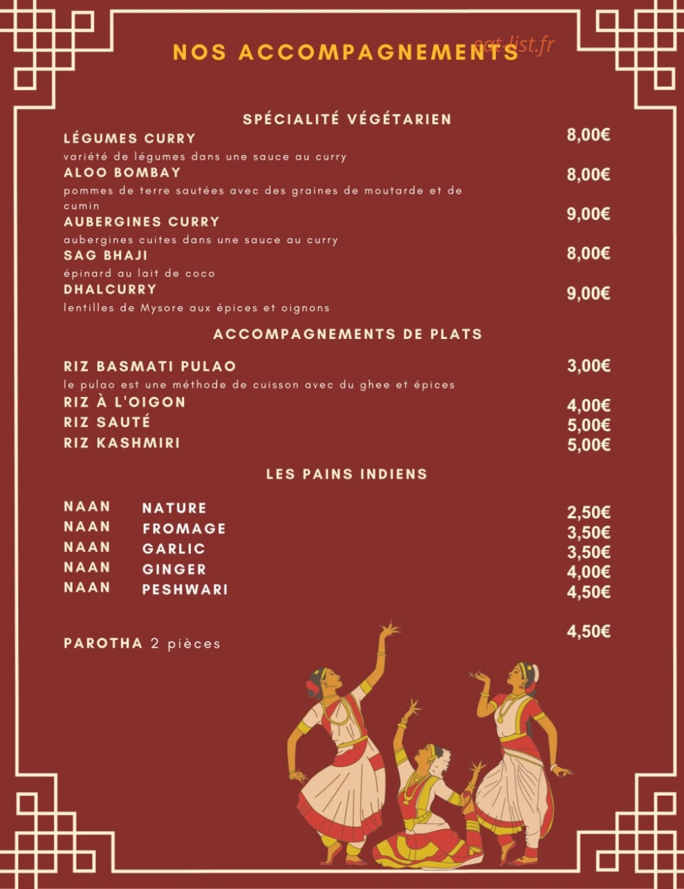 Restaurant Indien Madrasi — carte page 4