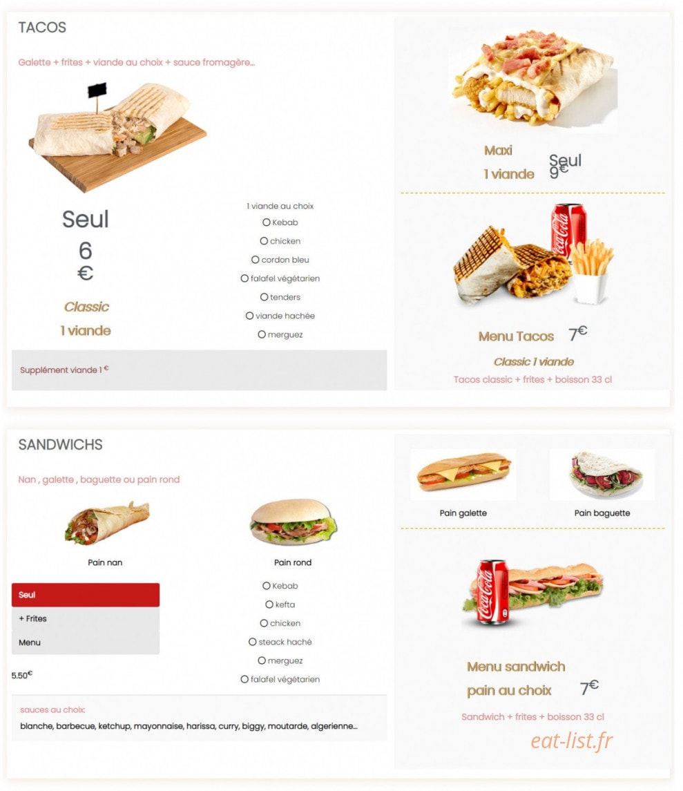 Royal kebab — carte page 1