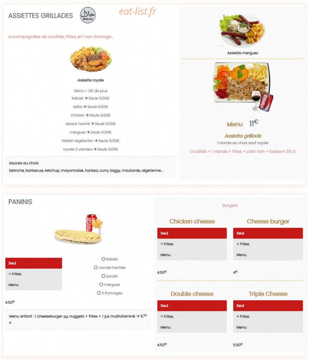 Royal kebab — carte page 2