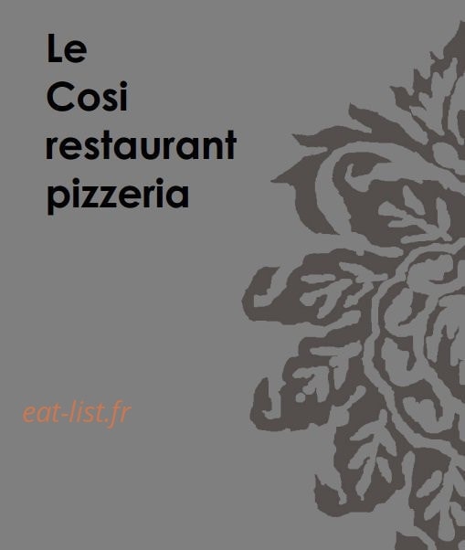 Le Cosi — carte page 1