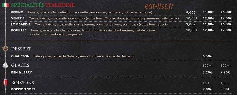 Pepino pizza — carte page 6