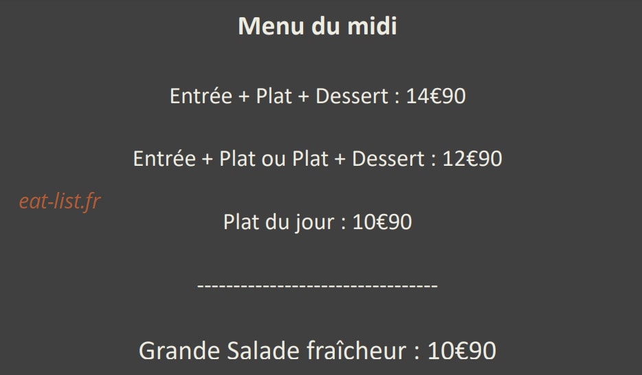 Carte et menu de La bonne recette à Sainte Foy de Peyrolieres — Les menus midi