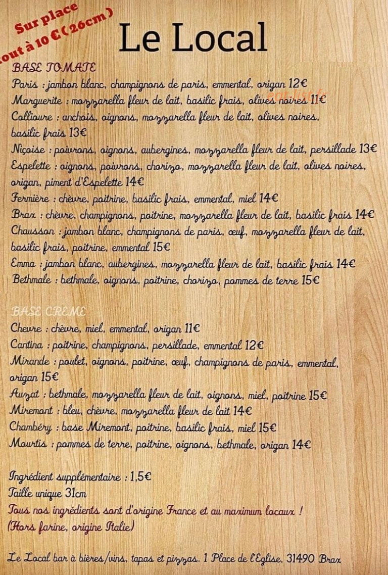 Le Local — carte page 1