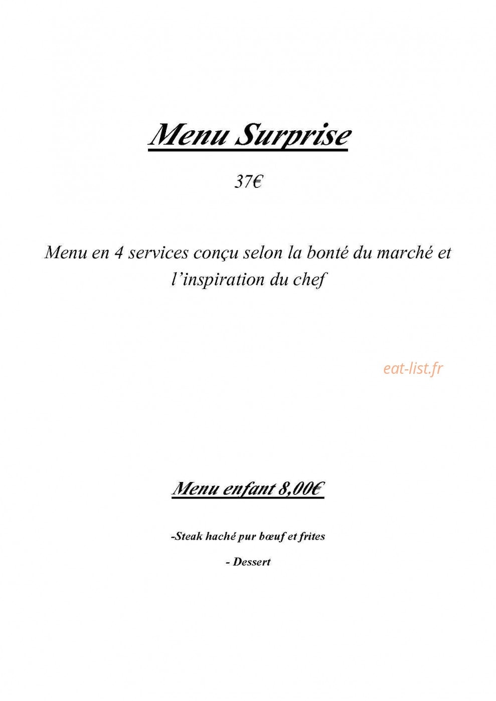 Du Goût à la Toque — carte page 5