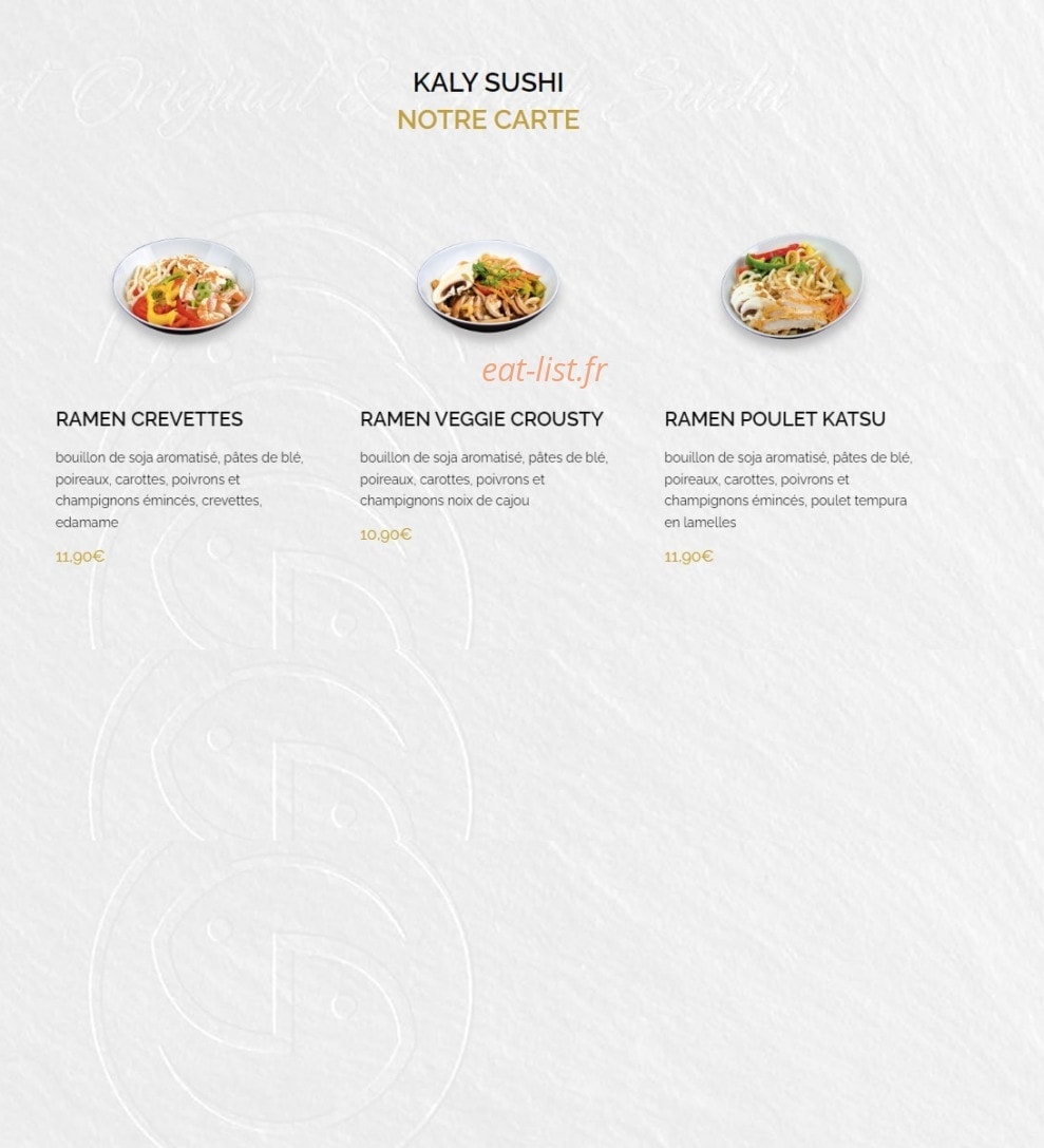 Kaly Sushi — carte page 6