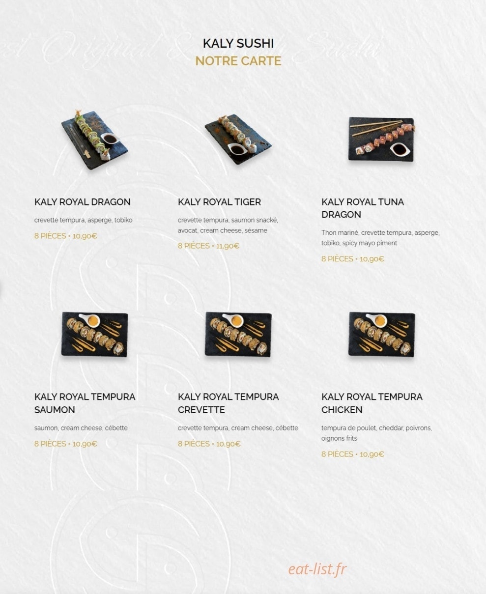 Kaly Sushi — carte page 15