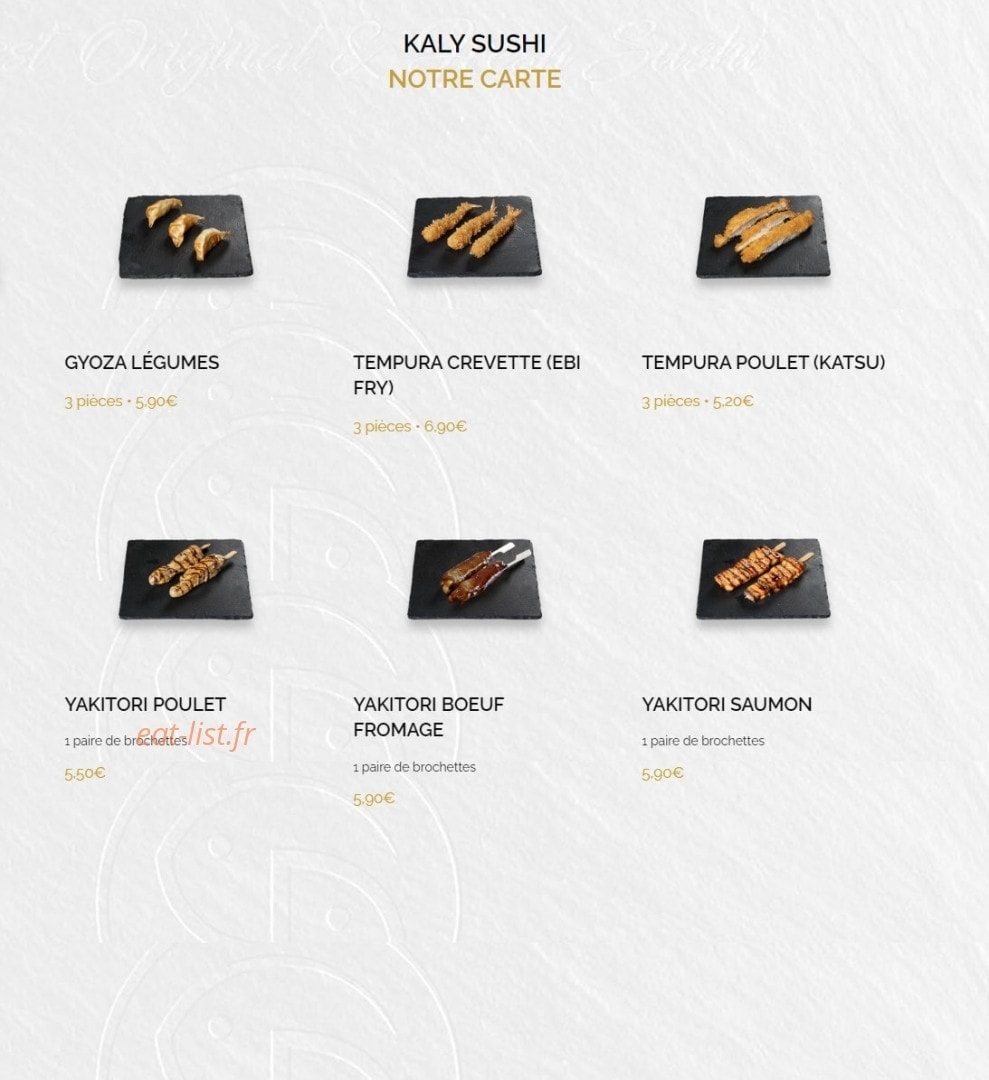 Kaly Sushi — carte page 7