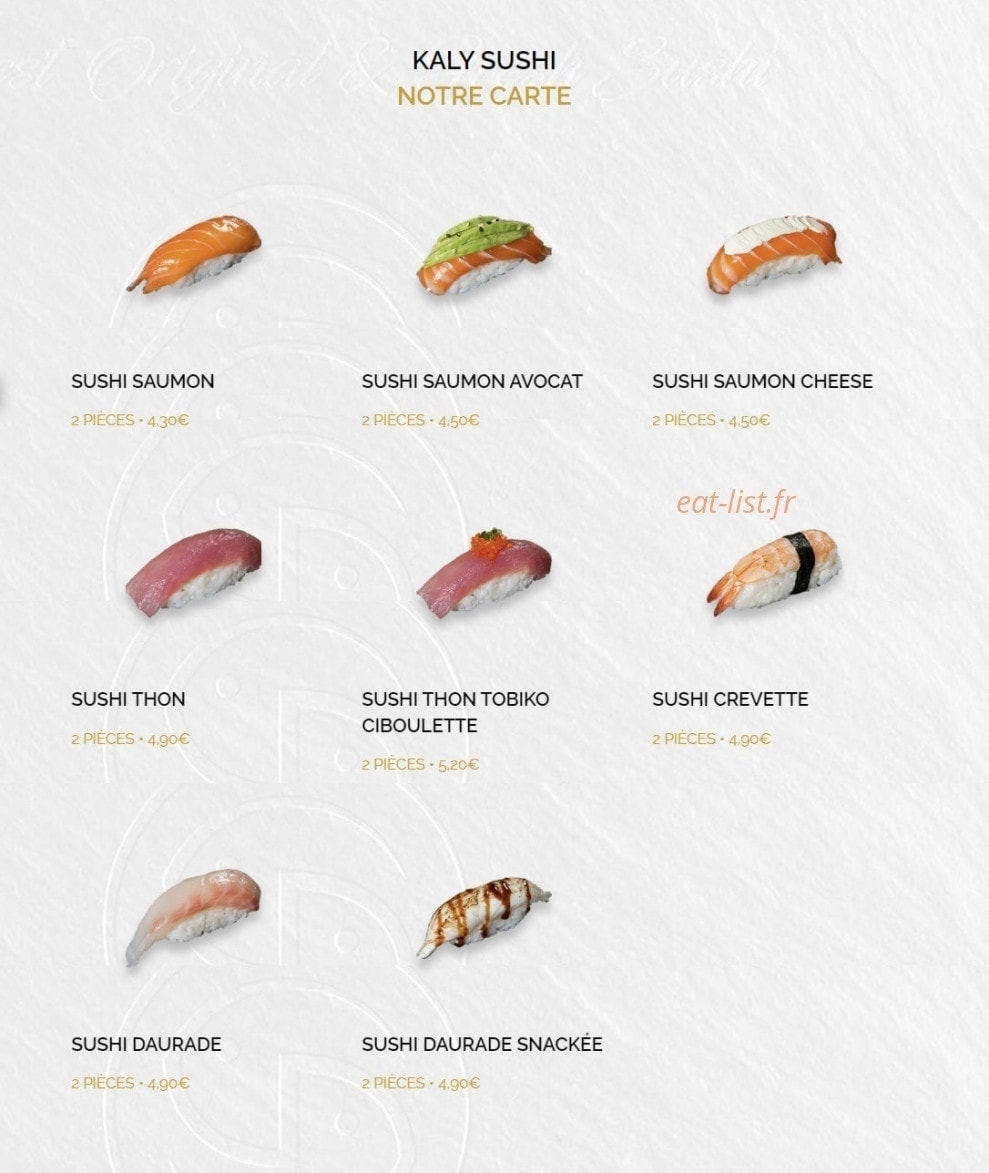 Kaly Sushi — carte page 10