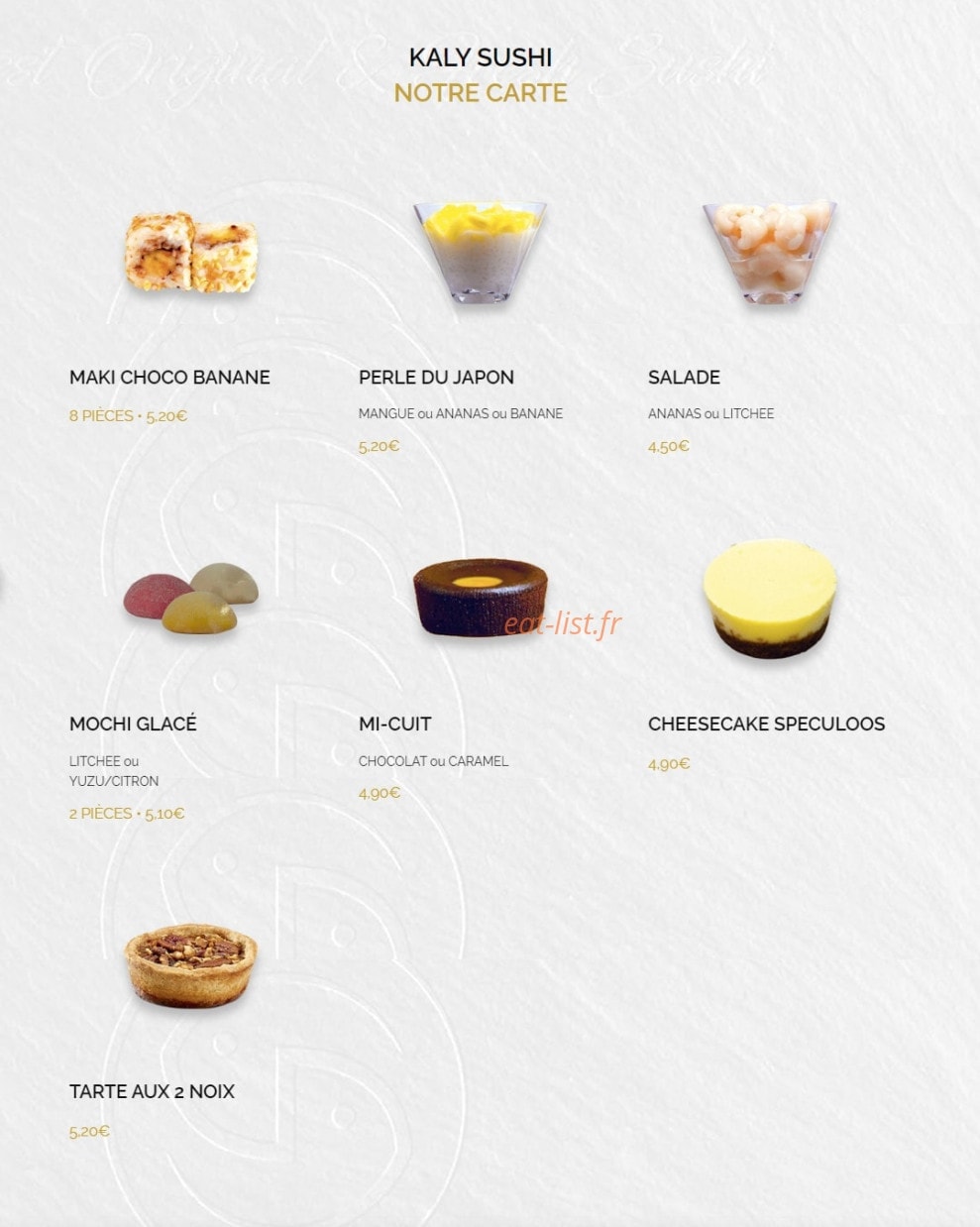 Kaly Sushi — carte page 16
