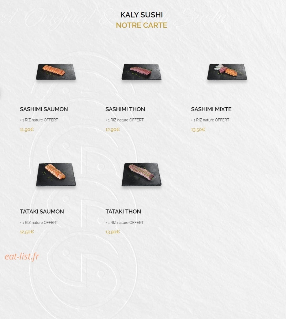 Kaly Sushi — carte page 8