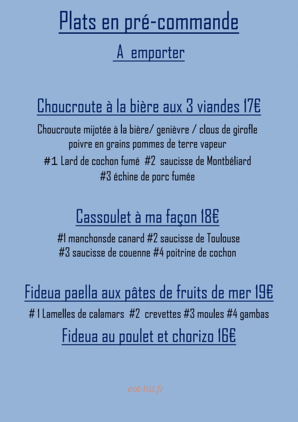 Le Comptoir 64 — carte page 2
