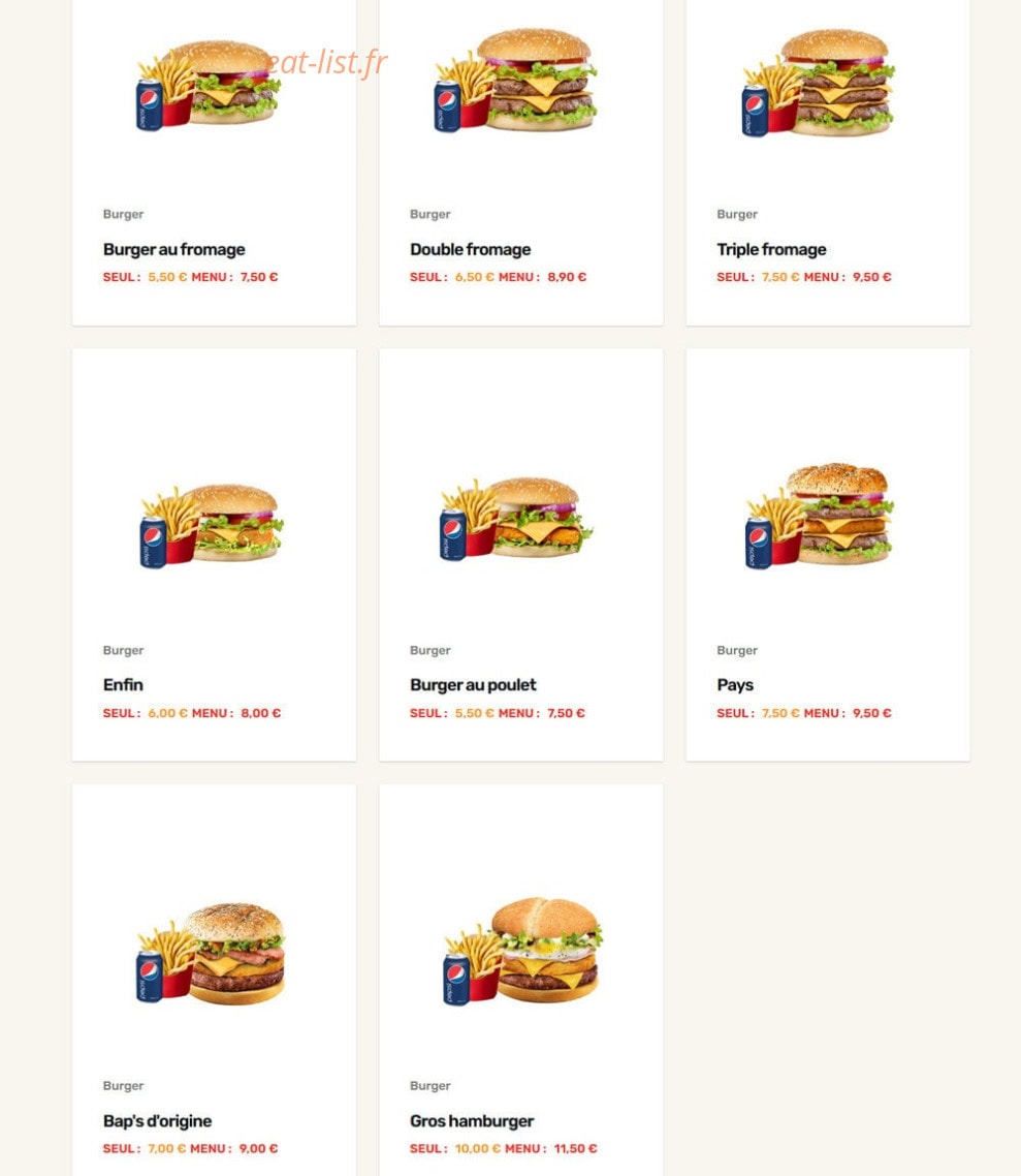 Tacos House — carte page 3