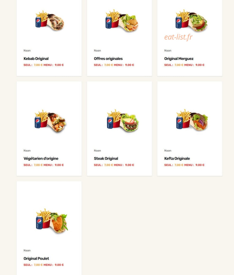 Tacos House — carte page 2