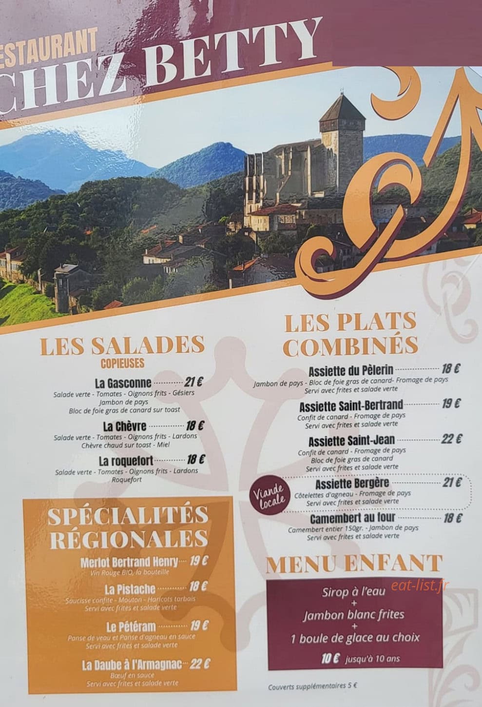 Chez Betty — carte page 1