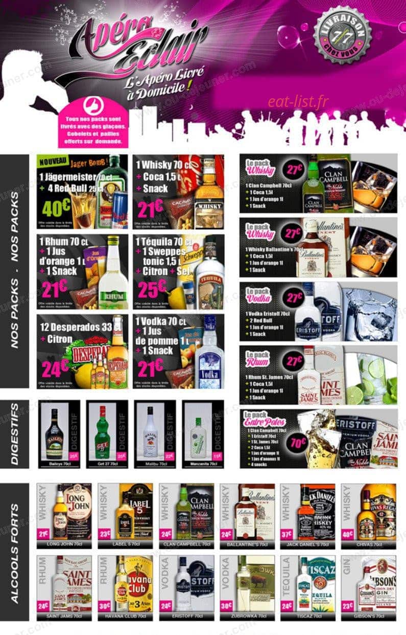 Apero Eclair — carte page 1