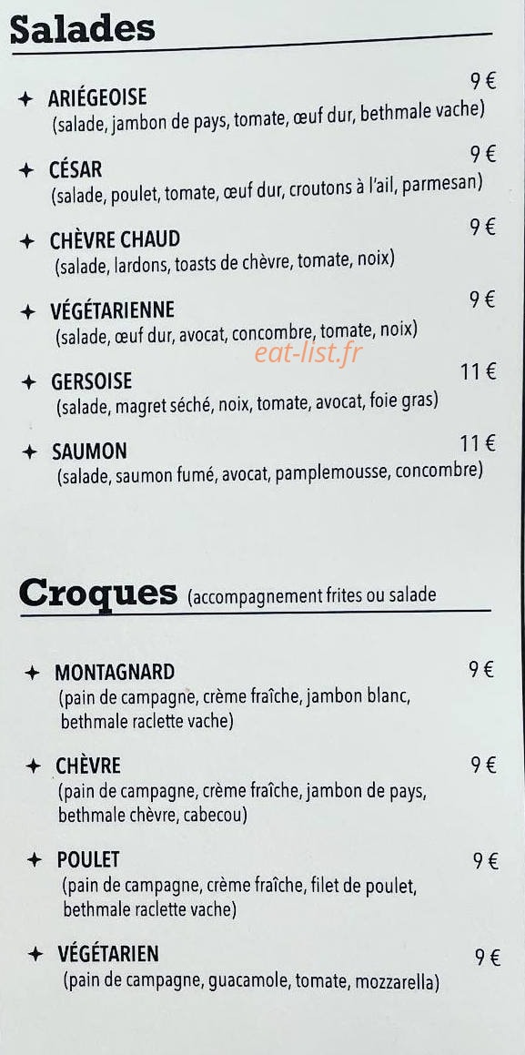 Chez l'ariégeois — carte page 2
