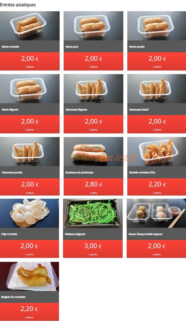 Snack'n Nem — carte page 1