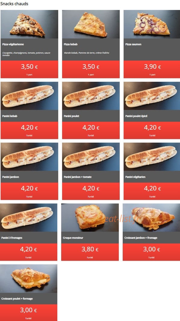 Snack'n Nem — carte page 8