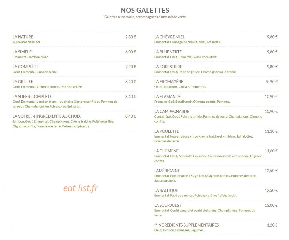Kaf & Krep — carte page 1