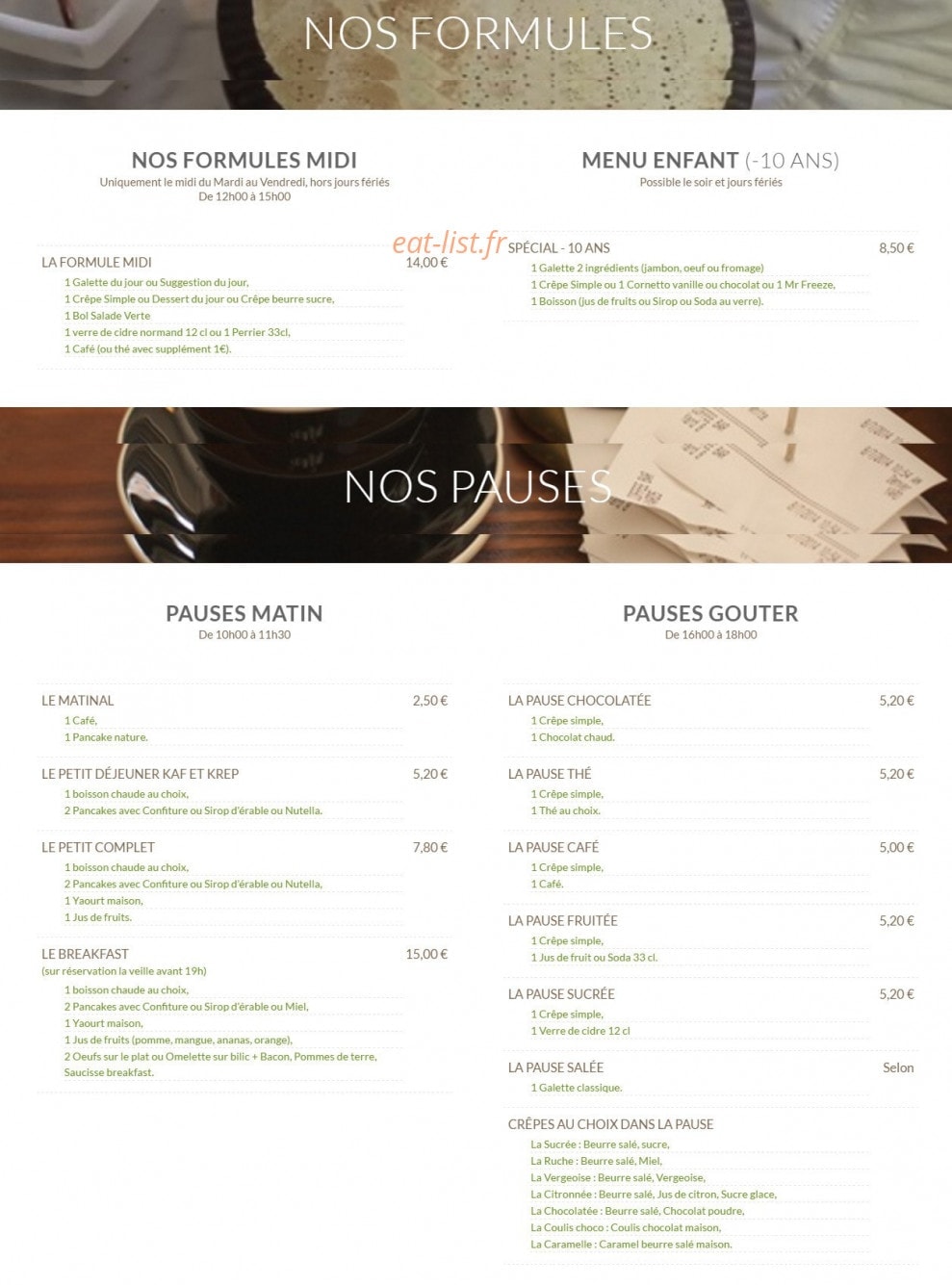 Kaf & Krep — carte page 3