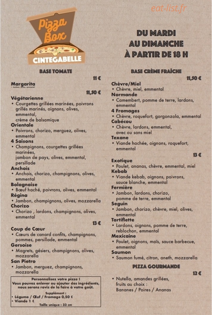 Pizza Box — carte page 1