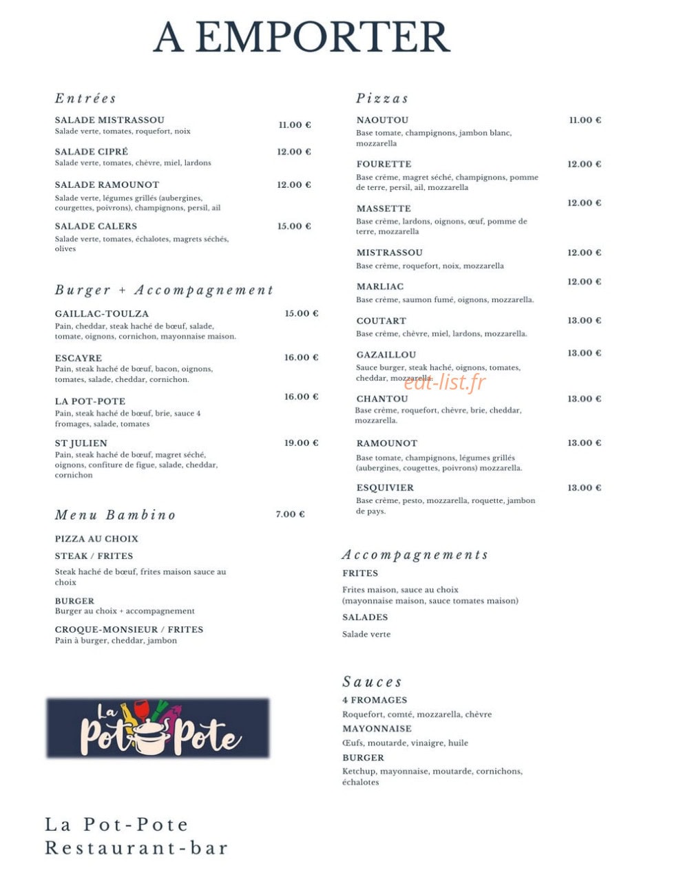La Pot-Pote — carte page 1
