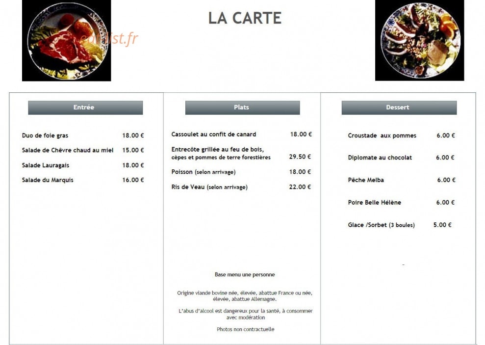 La Ferme De Champreux — carte page 2