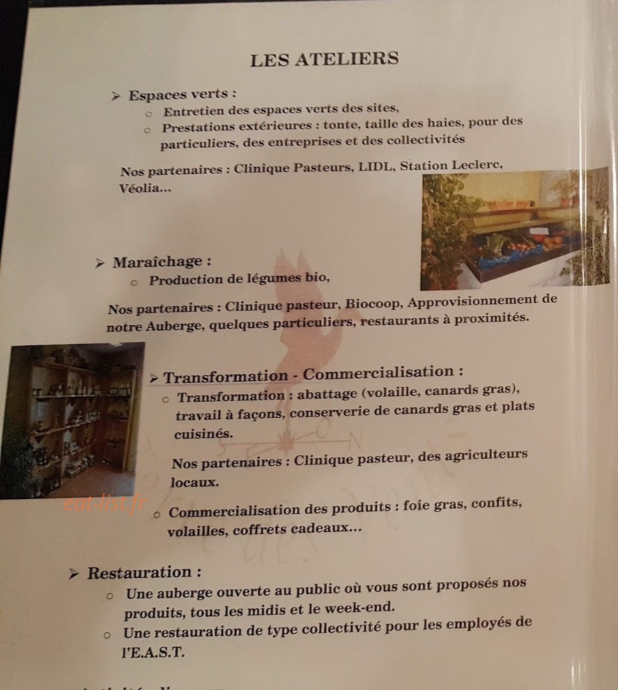 Carte et menu de Auberge Terre des Vents à Nailloux — Les informations
