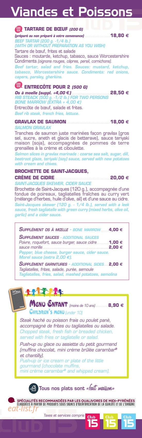 Club 15 — carte page 3
