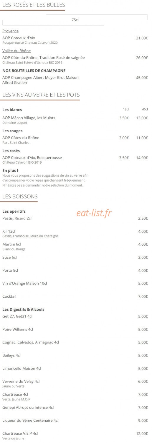 La Cocagne Cafétéria — carte page 4