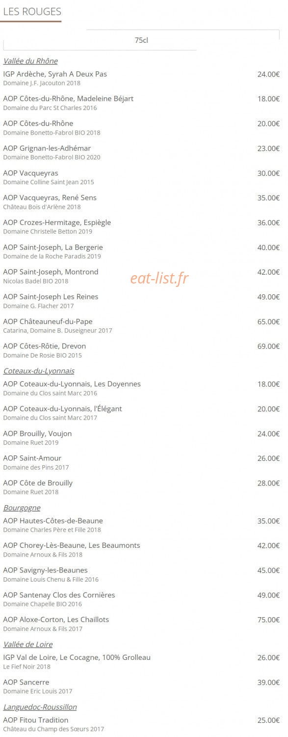 La Cocagne Cafétéria — carte page 2
