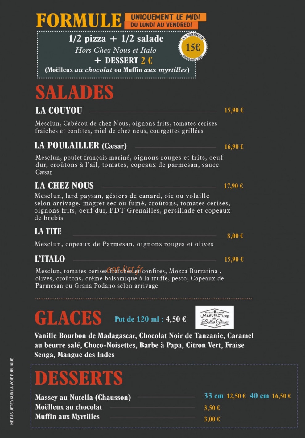 Chez Fernande — carte page 3