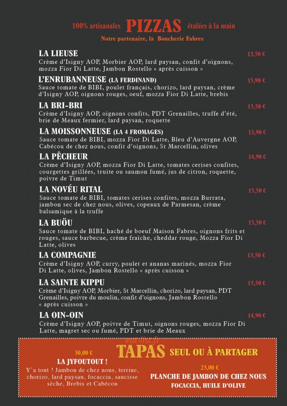 Chez Fernande — carte page 2