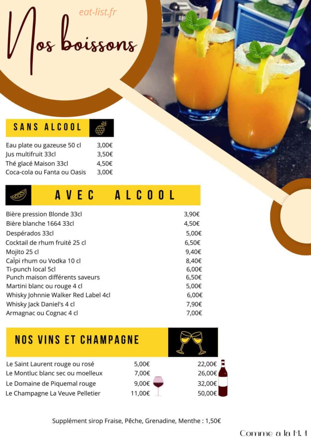 Comme a la M — carte page 6