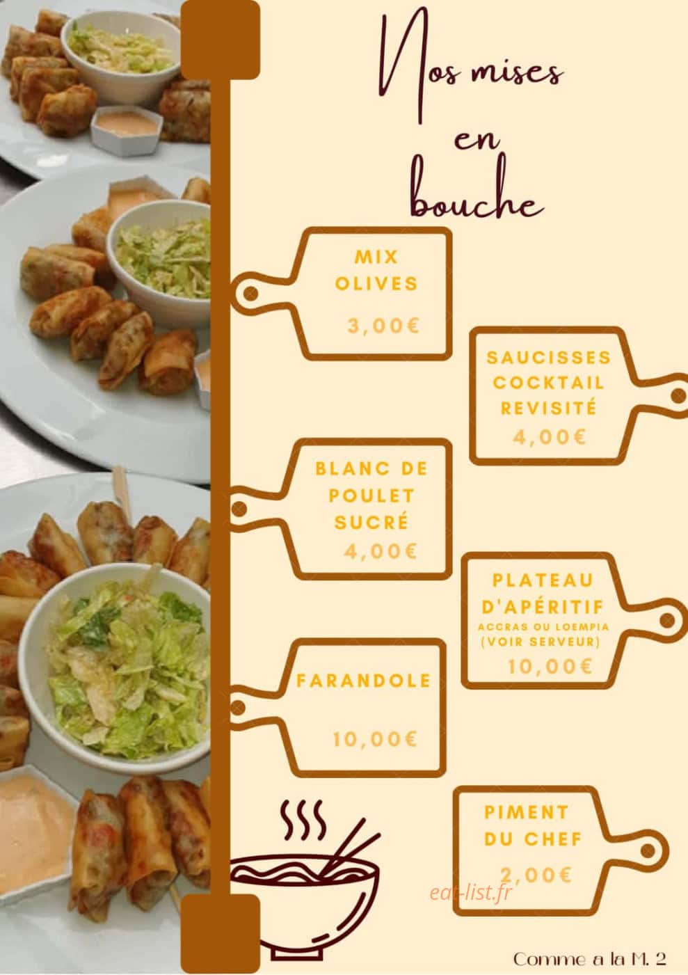 Comme a la M — carte page 2