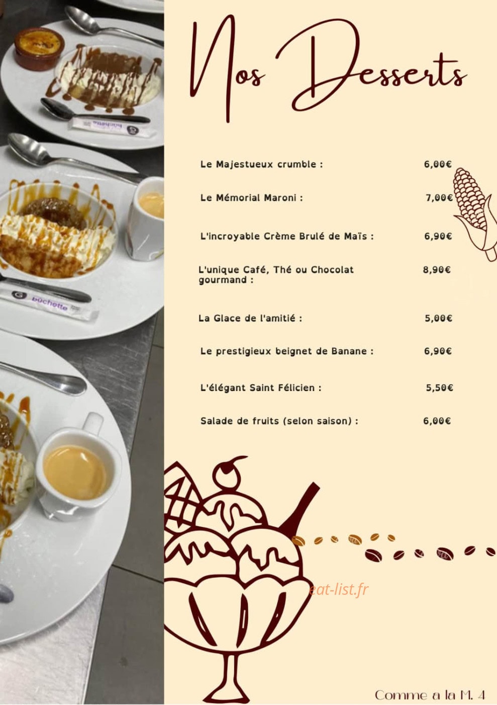 Comme a la M — carte page 4