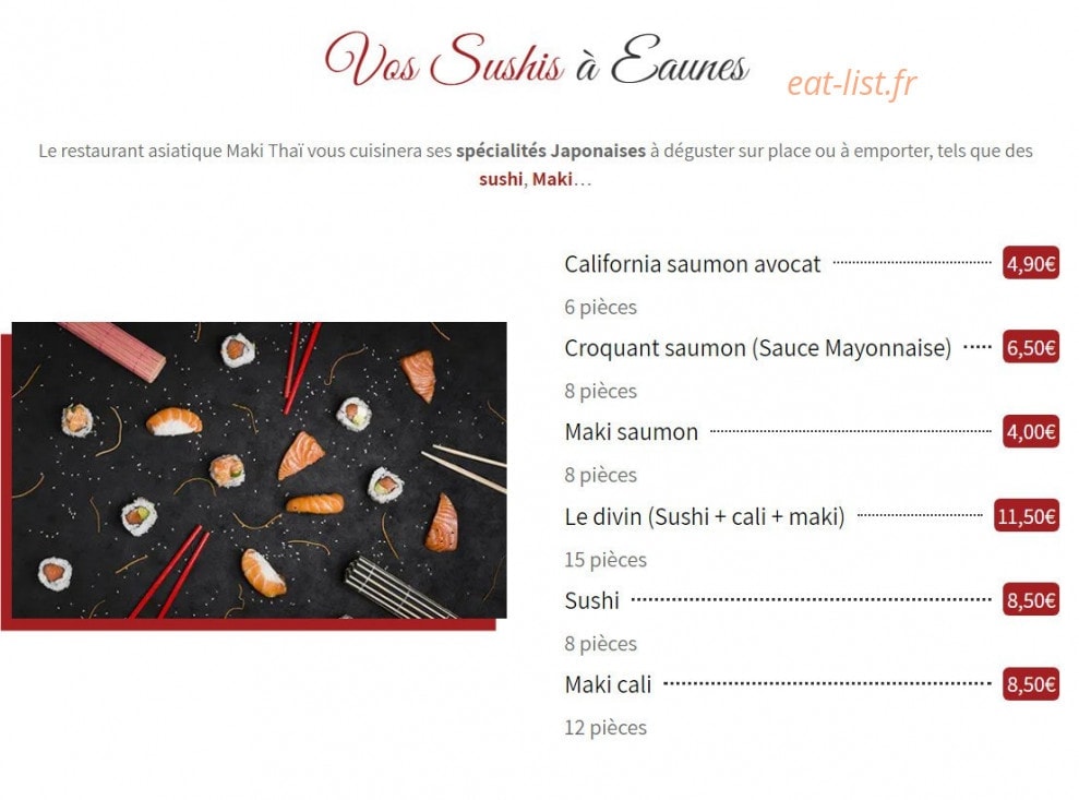 Maki Thaï Fast Food — carte page 8